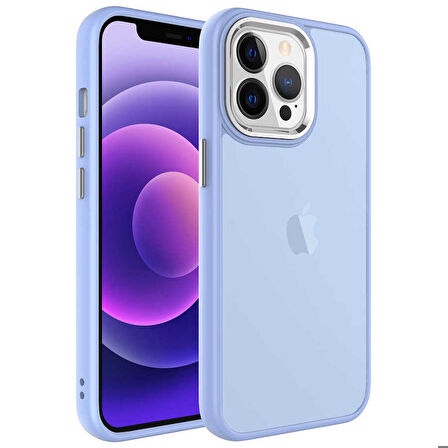 iPhone 13 Pro Max Uyumlu Buzlu Sert PC Zore May Kapak-Lila