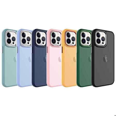 iPhone 13 Pro Max Uyumlu Buzlu Sert PC Zore May Kapak-Turuncu