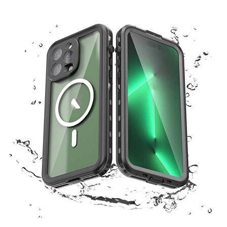 Apple iPhone 14 Pro Max Kılıf 1-1 Su Geçirmez Kılıf-Siyah
