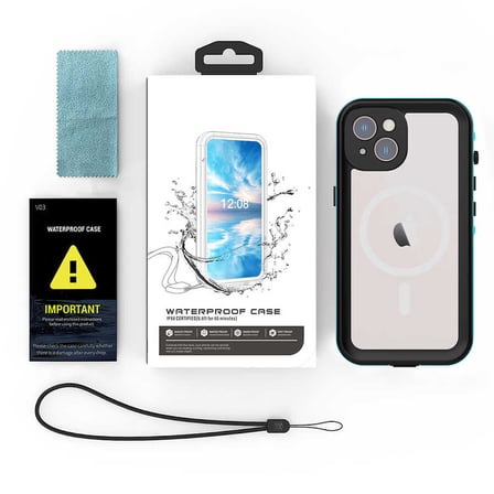 iPhone 14 Plus Uyumlu 1-1 Su Geçirmez Kılıf-Siyah
