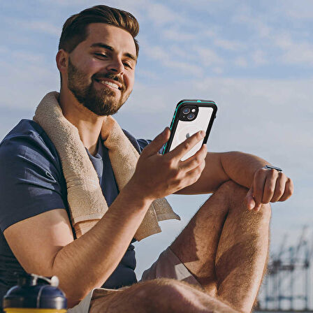 iPhone 14 Plus Uyumlu 1-1 Su Geçirmez Kılıf-Siyah