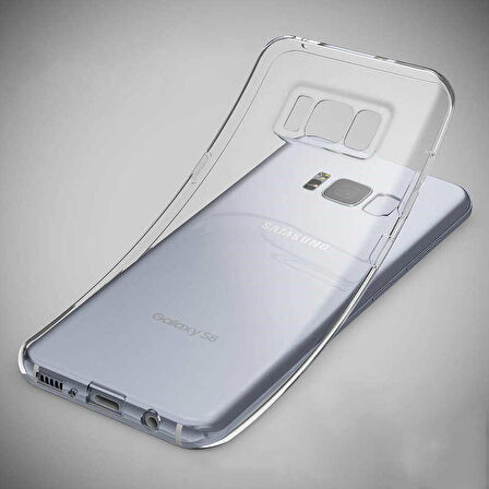 Galaxy S8 Uyumlu Zore Kamera Korumalı Süper Silikon Kapak-Renksiz