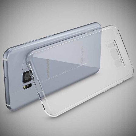 Galaxy S8 Uyumlu Zore Kamera Korumalı Süper Silikon Kapak-Renksiz