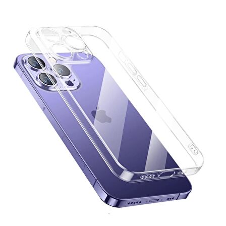 iPhone 14 Pro Uyumlu Şeffaf Sert PC Ensueno Vayt Kapak-Renksiz