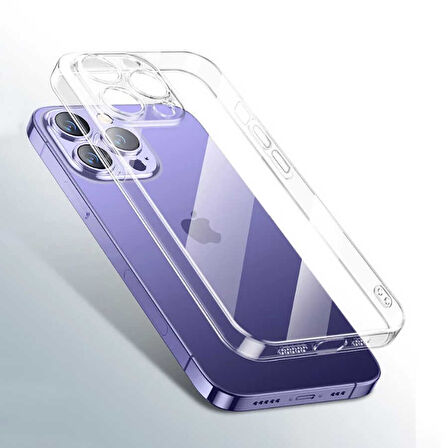 iPhone 14 Pro Uyumlu Şeffaf Sert PC Zore Vayt Kılıf-Renksiz