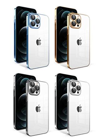 Apple iPhone 12 Pro Max Kılıf Kamera Korumalı Renkli Çerçeveli Zore Garaj Kapak