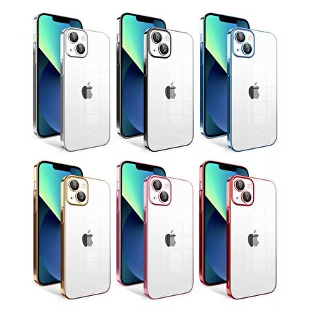 Apple iPhone 13 Kılıf Kamera Korumalı Renkli Çerçeveli Zore Garaj Kapak