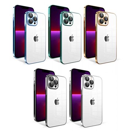 Apple iPhone 13 Pro Kılıf Kamera Korumalı Renkli Çerçeveli Zore Garaj Kapak