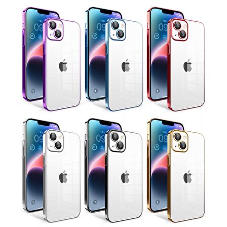 Apple iPhone 14 Plus Kılıf Kamera Korumalı Renkli Çerçeveli Zore Garaj Kapak