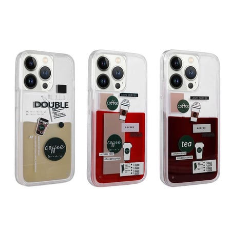 iPhone 14 Pro Uyumlu Desenli Sıvılı Zore Drink Silikon Kılıf-NO2