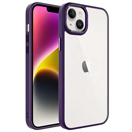 iPhone 14 Uyumlu Zore Krom Kapak-Derin Mor