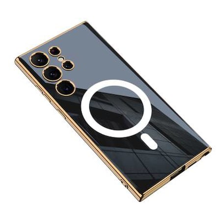 Lexroo Galaxy S23 Ultra Wireless Şarj Özellikli Kenarları Elektroplating Kaplama Aynalı Kent Mag Saf