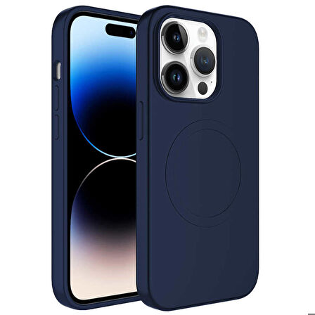 iPhone 14 Pro Uyumlu Magsafe Wireless Şarj Özellikli Pastel Renk Silikon Zore Plas Kapak-Laciv