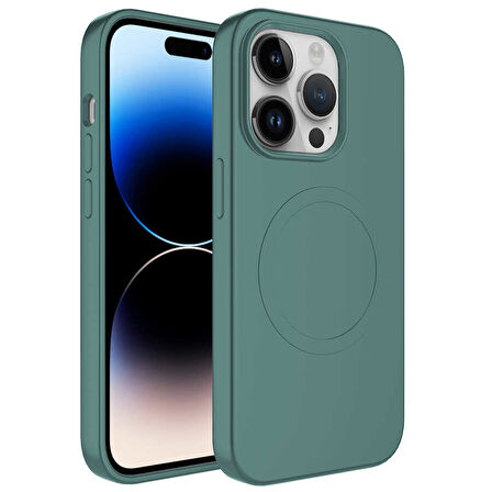 iPhone 13 Pro Kılıf Magsafe Wireless Şarj Özellikli Pastel Renk Silikon Plas Kapak