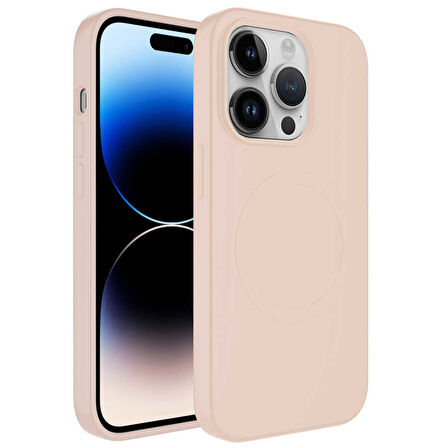 iPhone 13 Pro Max Kılıf Magsafe Wireless Şarj Özellikli Pastel Renk Silikon Plas Kapak