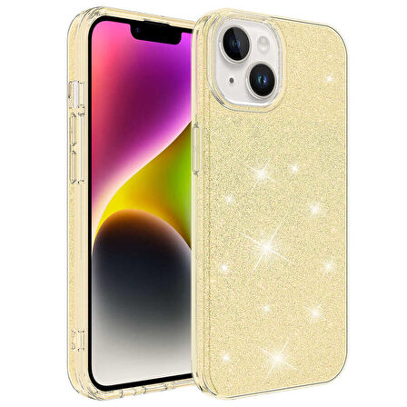 iPhone 14 Plus Uyumlu Zore Shining Silikon-Gold