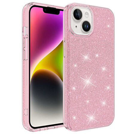 iPhone 14 Plus Uyumlu Zore Shining Silikon-Pembe