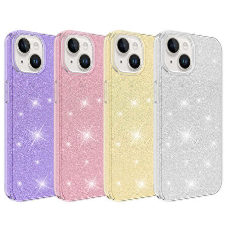 iPhone 14 Plus Uyumlu Zore Shining Silikon-Pembe