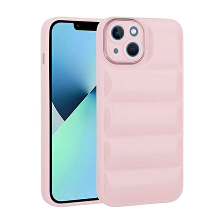 iPhone 14 Plus Uyumlu Kamera Korumalı Parlak AirBag'li Zore Galya Kılıf-Pembe
