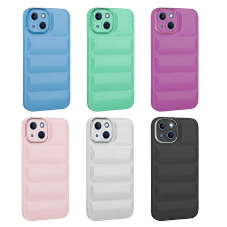 iPhone 14 Plus Uyumlu Kamera Korumalı Parlak AirBag'li Zore Galya Kılıf-Pembe