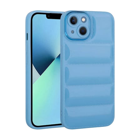 iPhone 14 Plus Uyumlu Kamera Korumalı Parlak AirBag'li Zore Galya Kılıf-Mavi