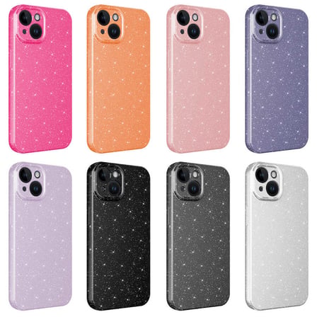 iPhone 14 Plus Uyumlu Kamera Korumalı Simli Lüks NRTK Koton Kılıf-Lila