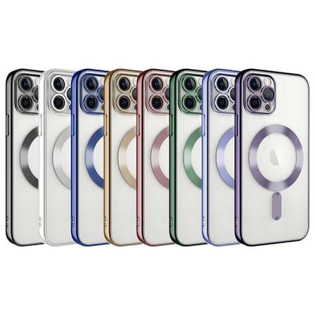 iPhone 11 Pro Uyumlu Kamera Korumalı Magsafe Wireless Şarj Özellikli Zore Demre Kılıf-Rose Gol