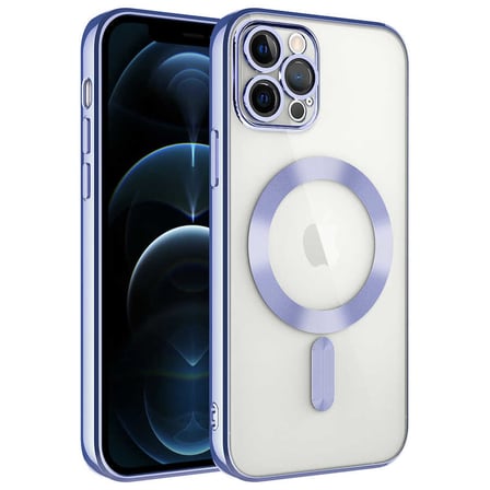 iPhone 13 Pro Uyumlu Kamera Korumalı Magsafe Wireless Şarj Özellikli Zore Demre Kılıf-Lila