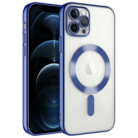 iPhone 13 Pro Max Uyumlu Kamera Korumalı Magsafe Wireless Şarj Özellikli NRTK Demre Kılıf-Sier