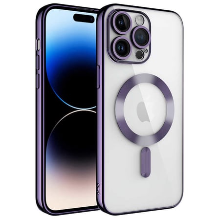 iPhone 14 Pro Uyumlu Kamera Korumalı Magsafe Wireless Şarj Özellikli Zore Demre Kılıf-Derin Mo