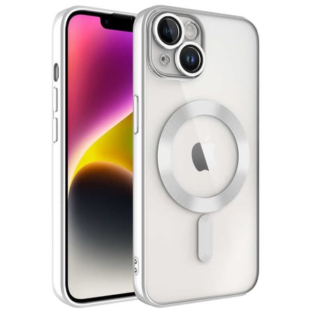 iPhone 14 Plus Kılıf MagSafe Kamera Lens Korumalı Logo Gösteren İnce Hafif Novatech