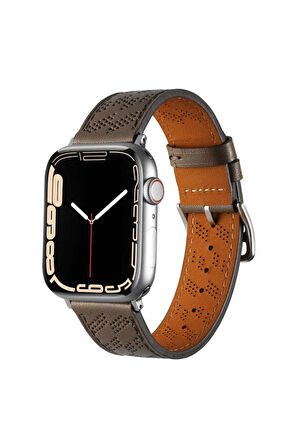 Apple Watch 38mm Uyumlu Krd-76 Pu Deri Kordon Strap Kayış - Turuncu