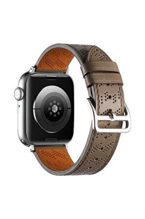 Apple Watch 38mm Uyumlu Krd-76 Pu Deri Kordon Strap Kayış - Turuncu