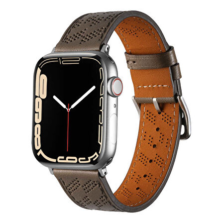 ​​​Watch 38mm Uyumlu KRD-76 PU Deri Kordon Strap Kayış CLO- Turuncu