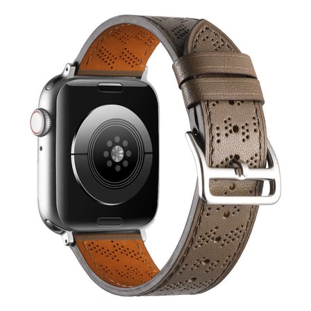 ​​​Watch 7 45mm Uyumlu KRD-76 PU Deri Kordon Strap Kayış CLO- Gri