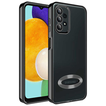 Galaxy A13 4G Uyumlu Kamera Korumalı Logo Gösteren Zore Omega Kapak-Siyah