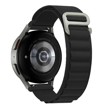 Xiaomi Amazfit Pace Uyumlu KRD-74 22mm Hasır Zore Kordon-Siyah