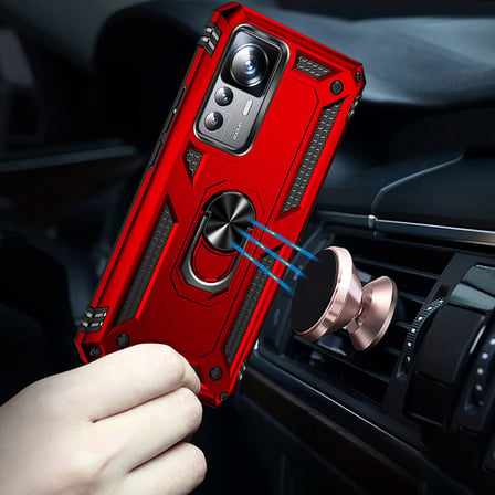 Xiaomi Mi 12T Kılıf Kamera Koruyucu Manyetik Standlı Tank Koruma Alan Tech