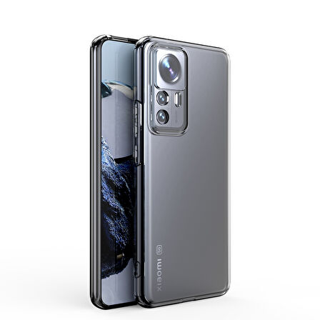 Xiaomi Mi 12T Pro Kılıf Zore Kamera Korumalı Süper Silikon Kapak-Renksiz