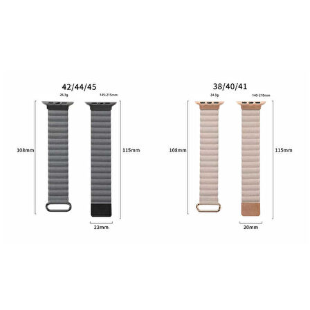 ​​​Watch 7 45mm Uyumlu KRD-78 PU Deri Kordon Strap Kayış CLO- Krem