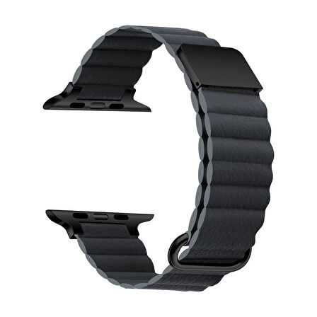 ​​​Watch 38mm Uyumlu KRD-78 PU Deri Kordon Strap Kayış CLO- Koyu Gri