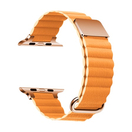 ​​​Watch 38mm Uyumlu KRD-78 PU Deri Kordon Strap Kayış CLO- Turuncu