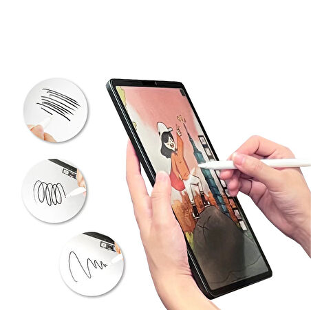 iPad 10.2 2021 (9.Nesil) Kağıt Hisli Mat Uyumlu Davin Paper Like Tablet Ekran Koruyucu-Renksiz