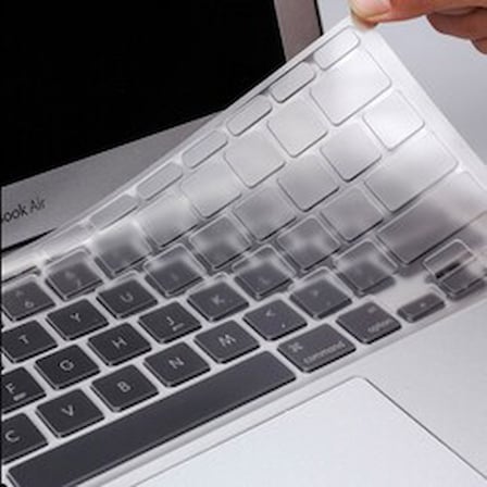 Lexroo Apple Macbook 13.3' Air 2020 A2337 Klavye Koruyucu Şeffaf Silikon Ped - Renksiz