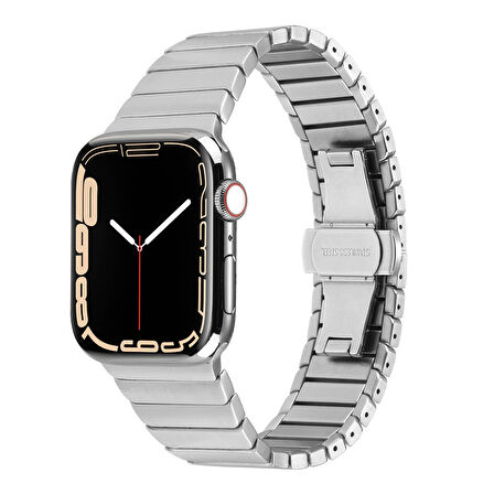 ​​​Watch Ultra 49mm Kordon Uyumlu KRD-79 Metal Strap Kayış CLO- Gold