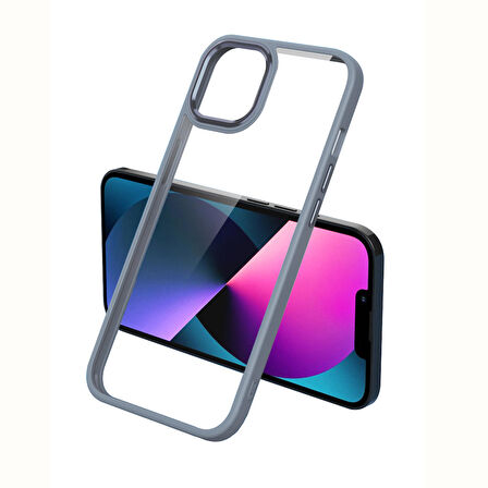 iPhone 11 Uyumlu Zore Krom Kapak-Lavendery Gray
