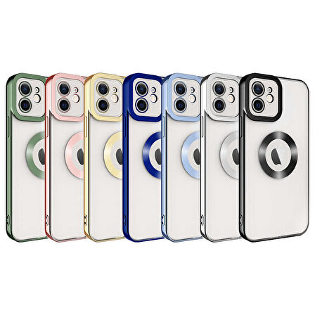 iPhone 12 Uyumlu Kamera Korumalı Logo Gösteren Zore Omega Kılıf-Derin Mor