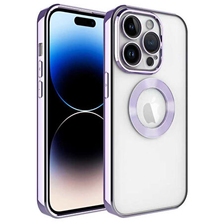 Apple iPhone 11 Pro Max Kılıf Kamera Korumalı Logo Gösteren Zore Omega Kapak-Lila