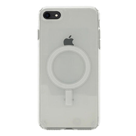 iPhone SE 2020 Uyumlu Magsafe Şarj Özellikli Şeffaf Sert PC Zore Embos Kapak-Renksiz