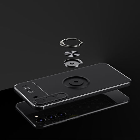 Galaxy S23 Plus Uyumlu Zore Ravel Silikon Kılıf-Siyah-Mavi